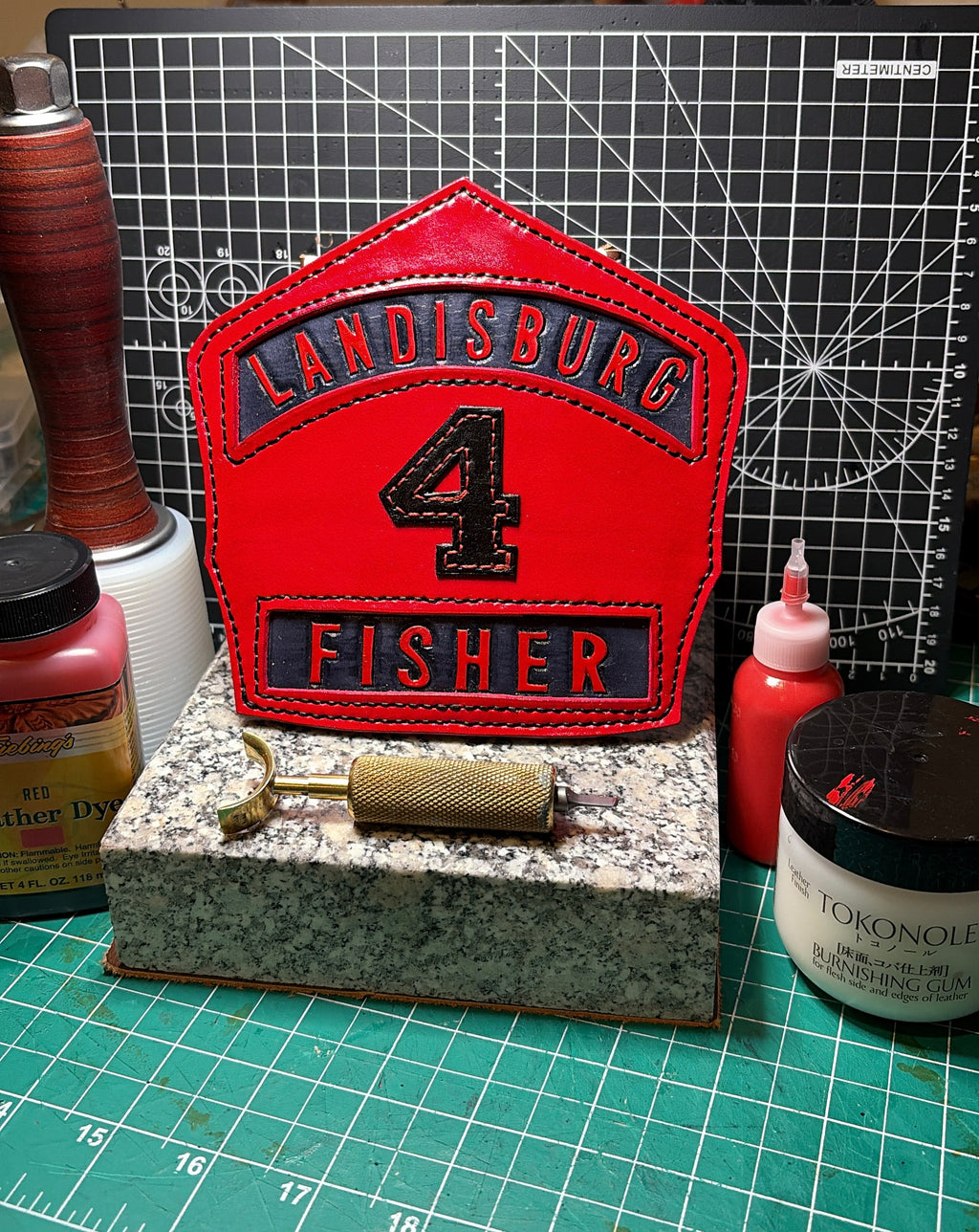 Leather Fire Helmet Shield