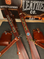 Custom Leather Firefighter Radio Strap & Bucket