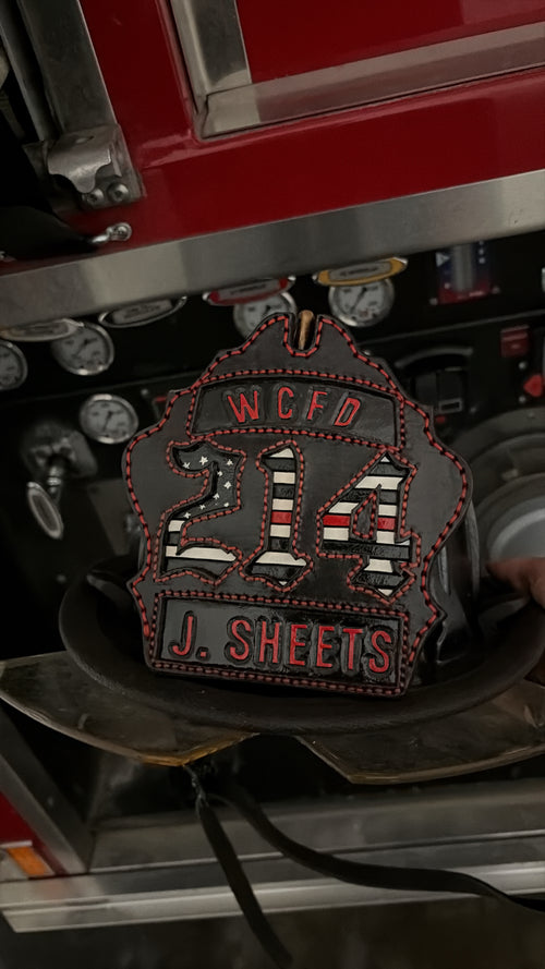 Leather Fire Helmet Shield