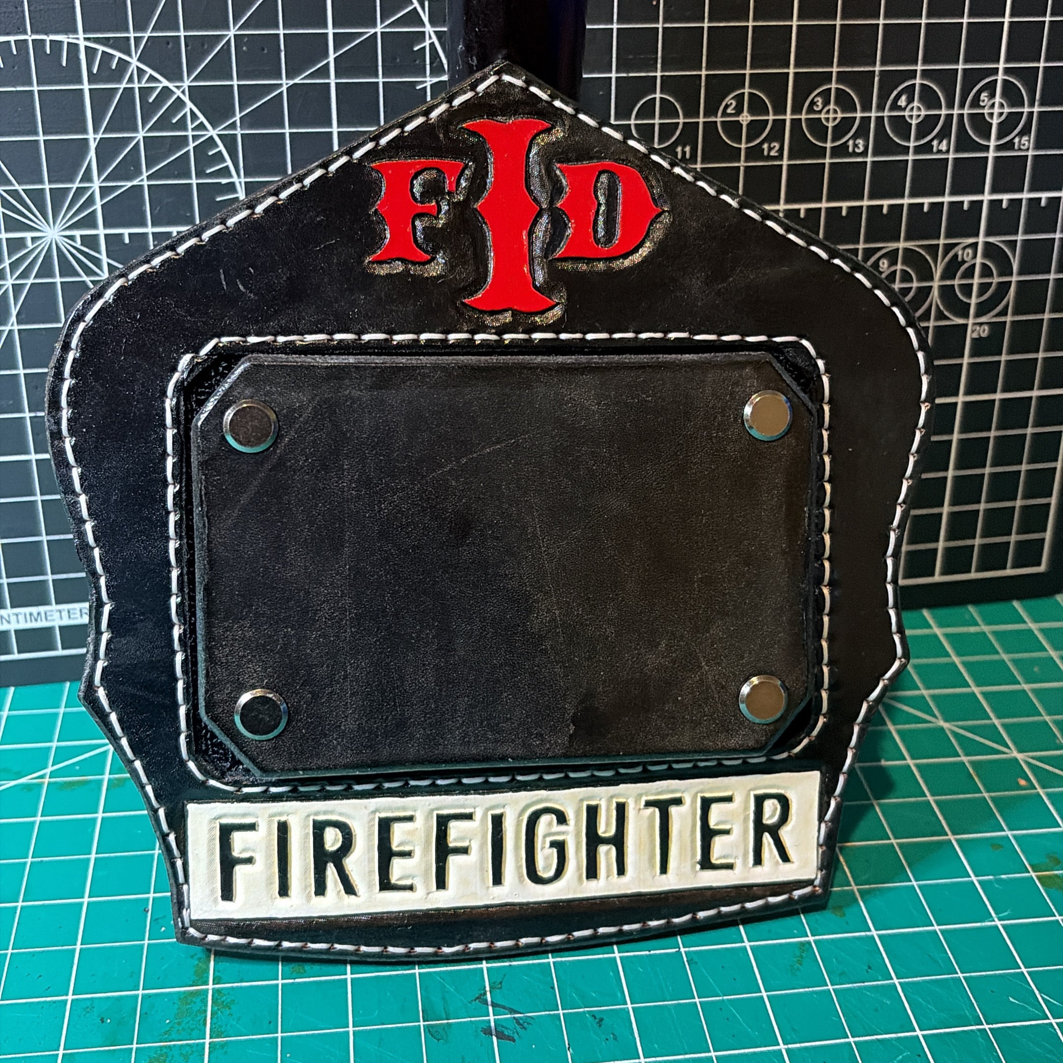 Leather Fire Helmet Shield