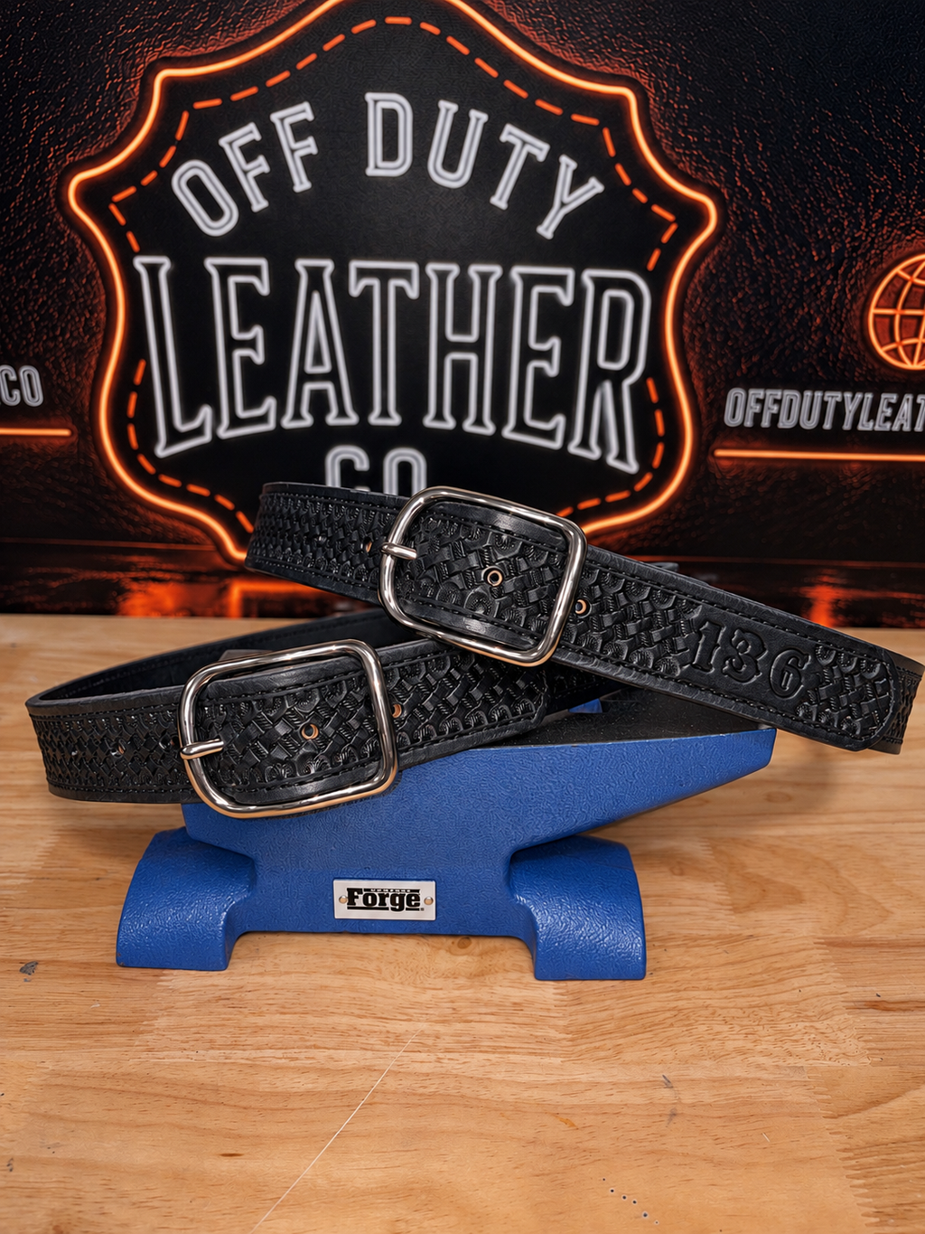 Custom Hand-Tooled Leather Duty Belt