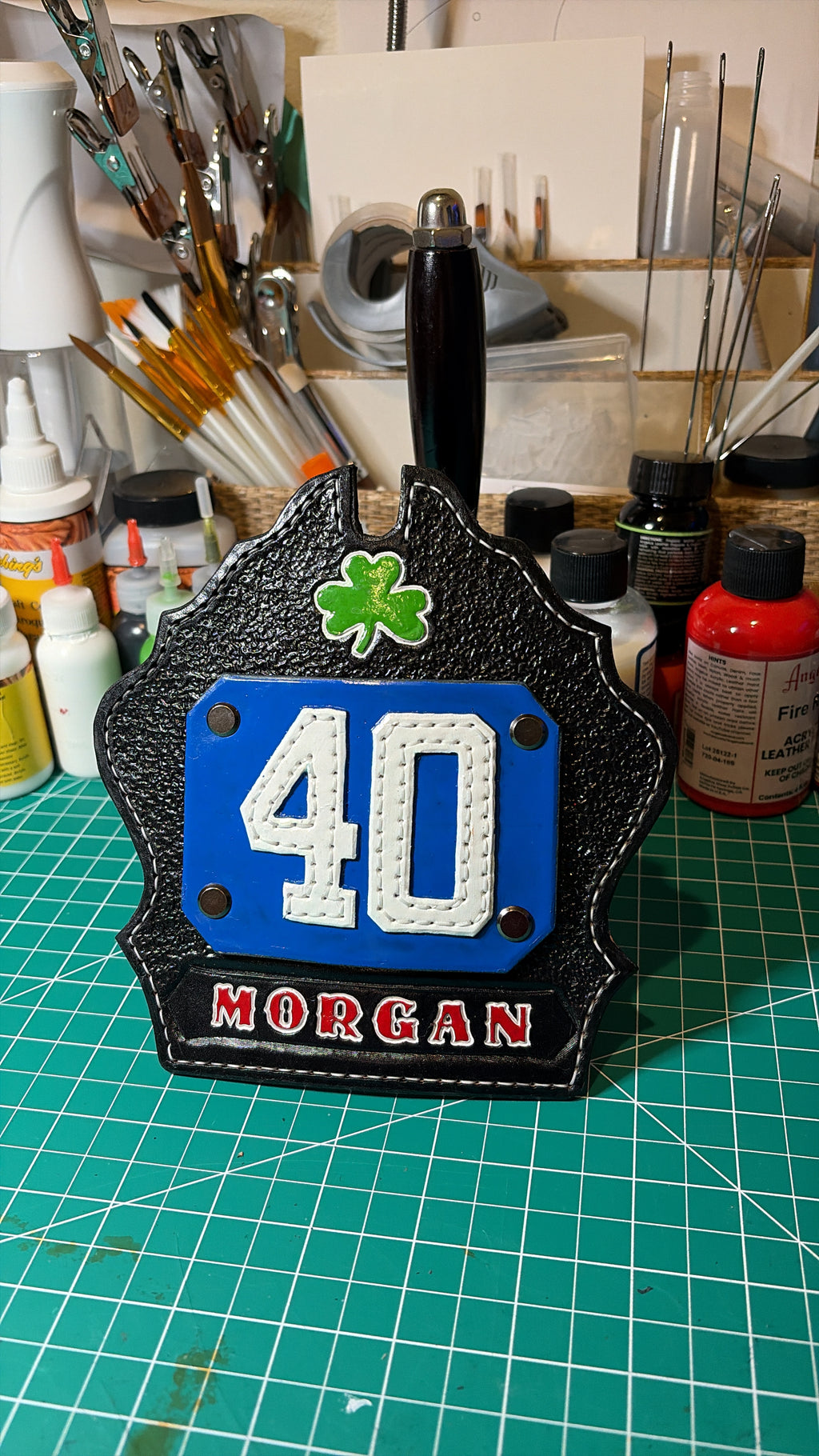 Leather Fire Helmet Shield
