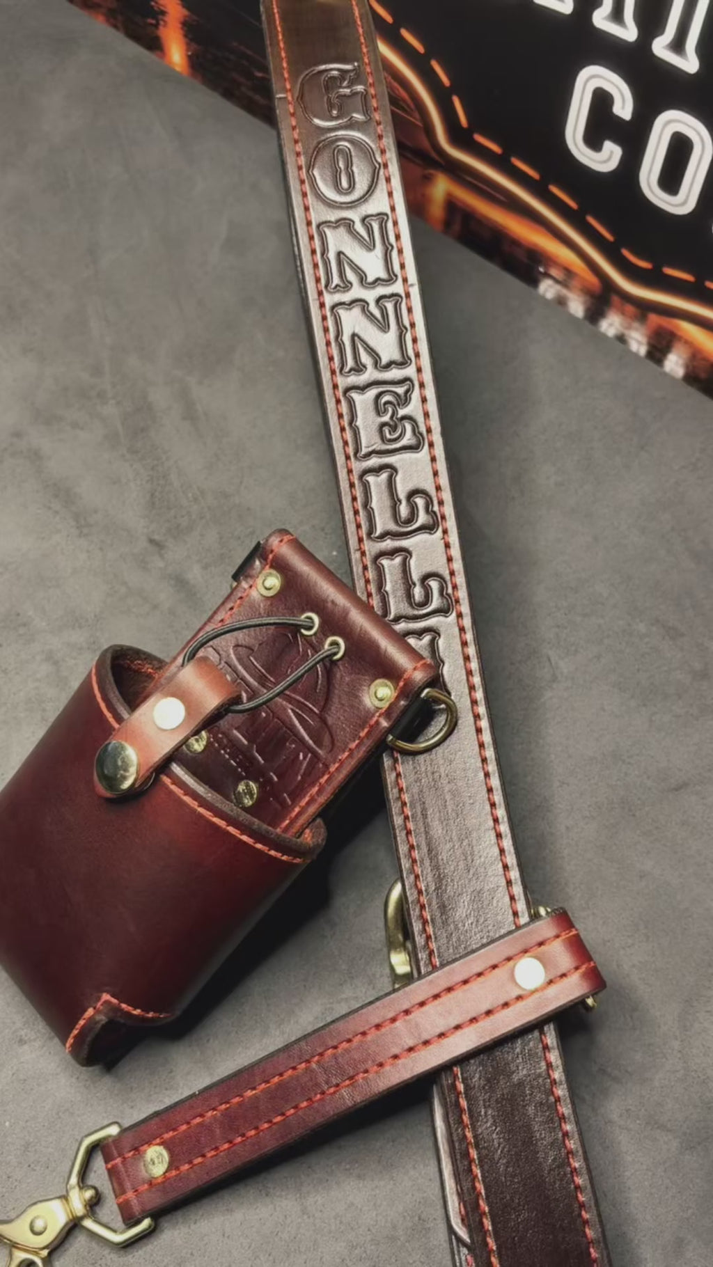 Custom Leather Firefighter Radio Strap & Bucket